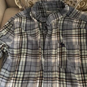 Abercrombie Kids Blue and White Plaid Shirt